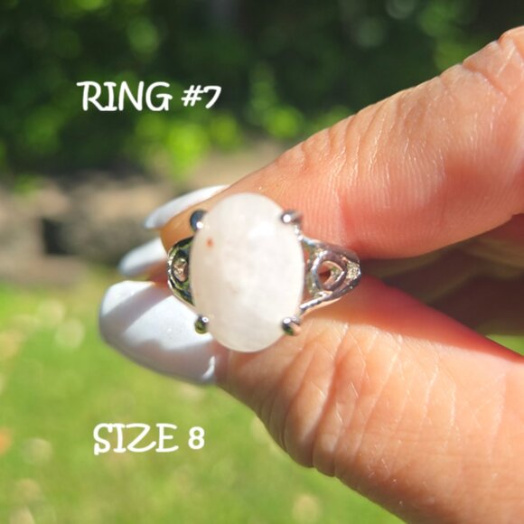 Rose Quartz Gemstone Rings, Various Sizes - Picture 8 of 11